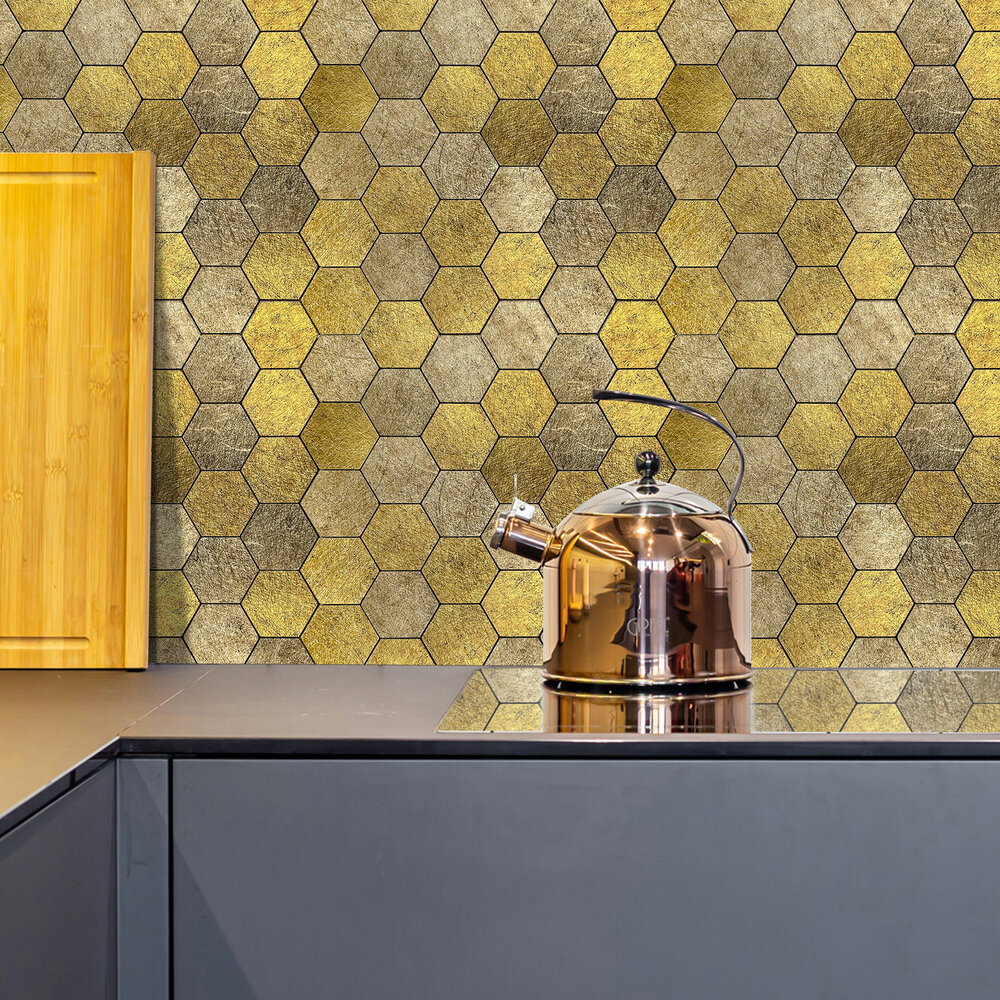 Oppio XL Honey Stone HEXAGON - Zelfklevende Mozaïek