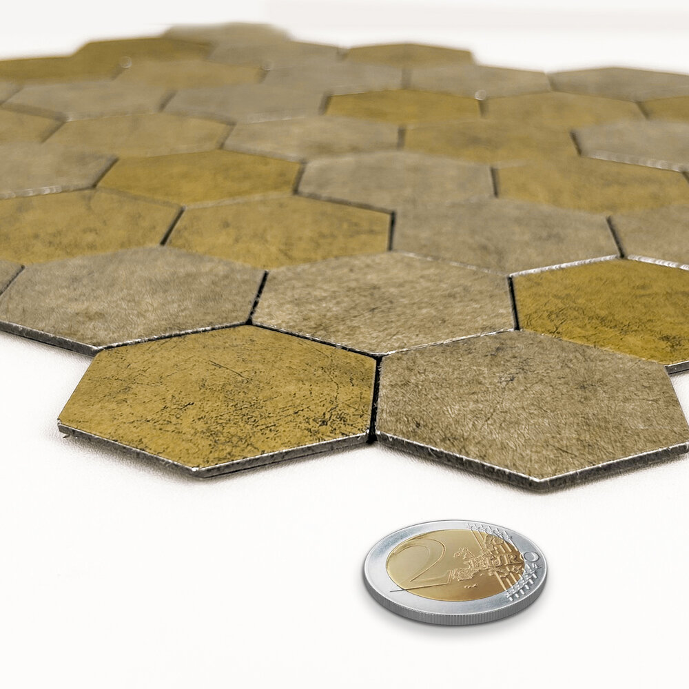Oppio XL Honey Stone HEXAGON - Zelfklevende Mozaïek