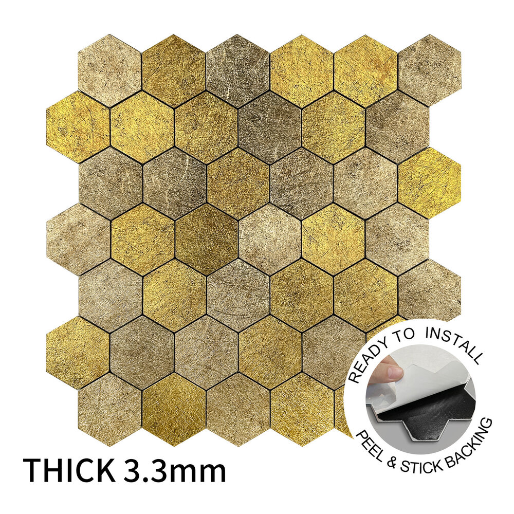 Oppio XL Honey Stone HEXAGON - Zelfklevende Mozaïek