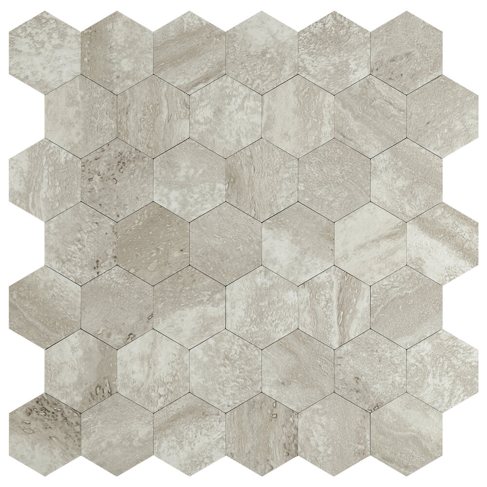 Oppio XL Stone Taupe HEXAGON - Zelfklevend Mozaïek 290x288mm