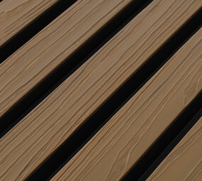 Oppio €20.99 Per Stuk - TEAK - Zwarte strepen -  Gevelbekleding – Composiet | 290 x 22 cm | Gevel | Tuin | 3D Houtnerf