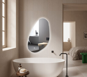 Oppio AQUA - 39.2x60 CM ( Randloos ) Toilet / Badkamerspiegel met verlichting