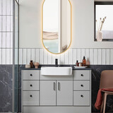 Oppio ELLIPS - 40x75 CM ( GOUD ) Toilet / Badkamerspiegel met verlichting