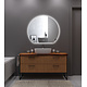 Oppio DECO - 120 CM ( Randloos ) Halfrond Badkamerspiegel met verlichting