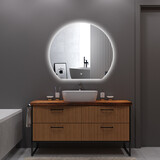 Oppio DECO - 100 CM ( Randloos ) Halfrond Badkamerspiegel met verlichting