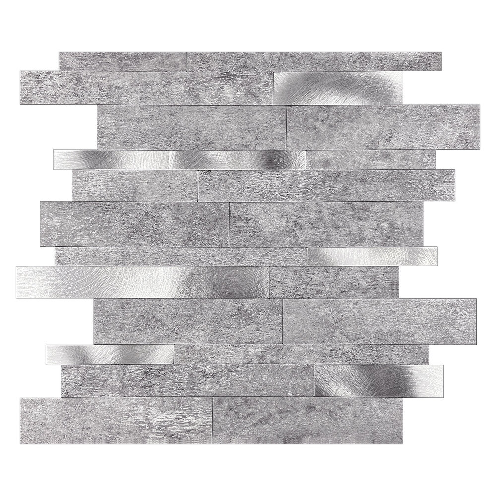 Oppio Grijs-Zilver Natuursteen ALU Wildverband - Zelfklevend Mozaiek 303x298x4mm Oppio Grijs-Zilver Natuursteen ALU Wildverband - Zelfklevend Mozaiek 303x298x4mm