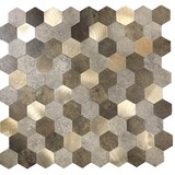 Oppio Bruin-Koper MIX HEXAGON - Zelfklevend Mozaiek 288x280x4mm