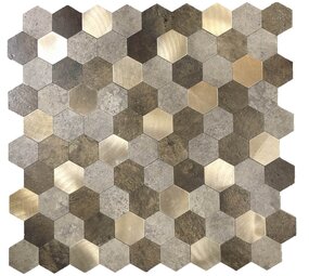 Oppio Bruin-Koper MIX HEXAGON - Zelfklevend Mozaiek 288x280x4mm Oppio Bruin-Koper MIX HEXAGON - Zelfklevend Mozaiek 288x280x4mm
