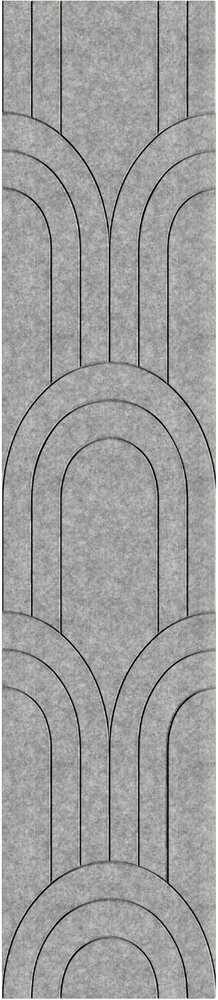 Oppio OPPIO Viltpaneel Licht Grijs - BAROK - 60x280 cm - Brandvertragend & Geluiddempend