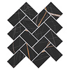 XL Visgraat Ceasar Black - Zelfklevend Mozaiek 272x240x4mm