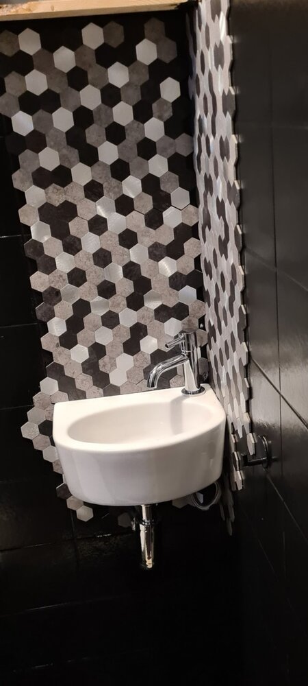 Oppio Grijs-Zwart MIX HEXAGON - Zelfklevend Mozaiek 288x280x4mm