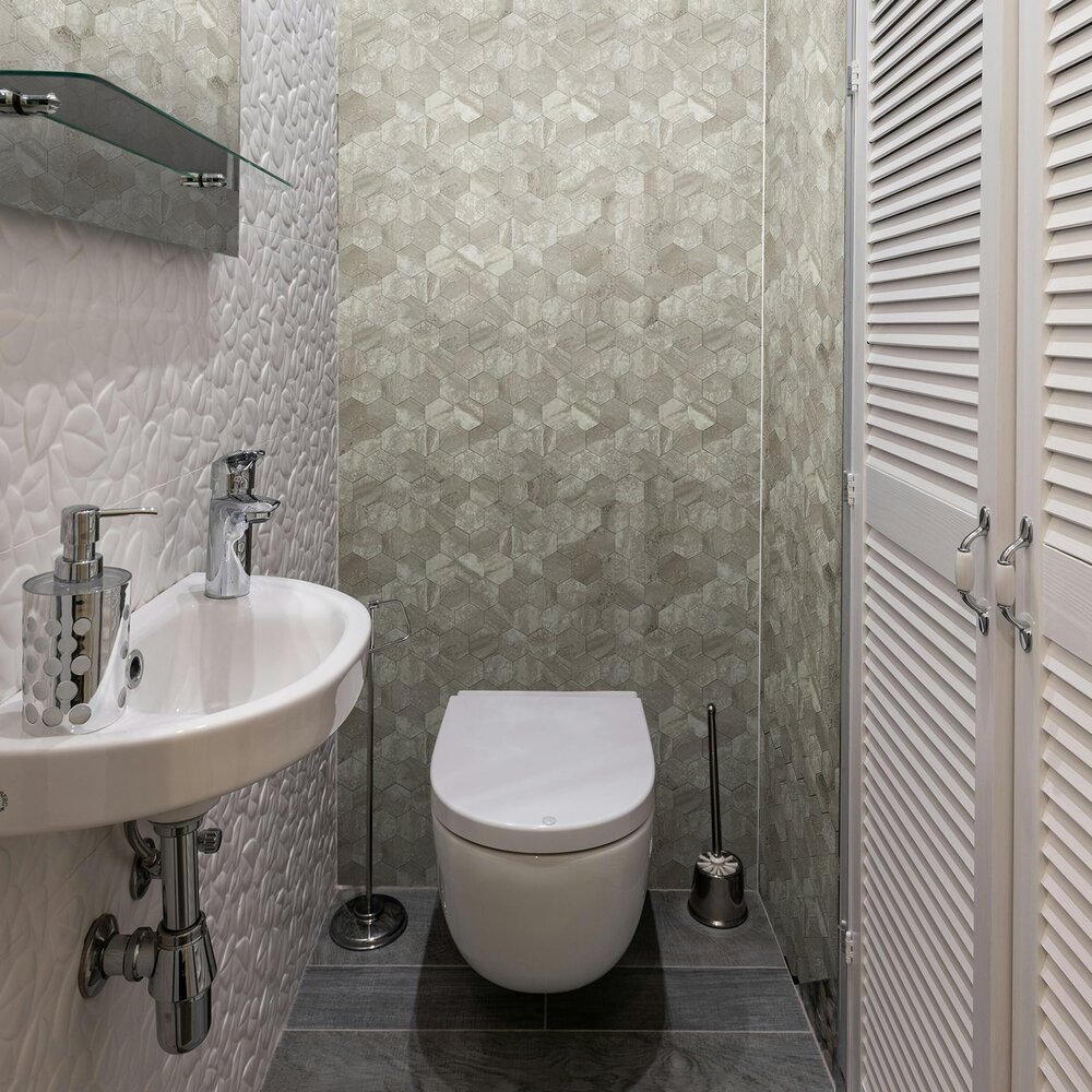Oppio XL Stone Taupe HEXAGON - Zelfklevend Mozaïek 290x288mm