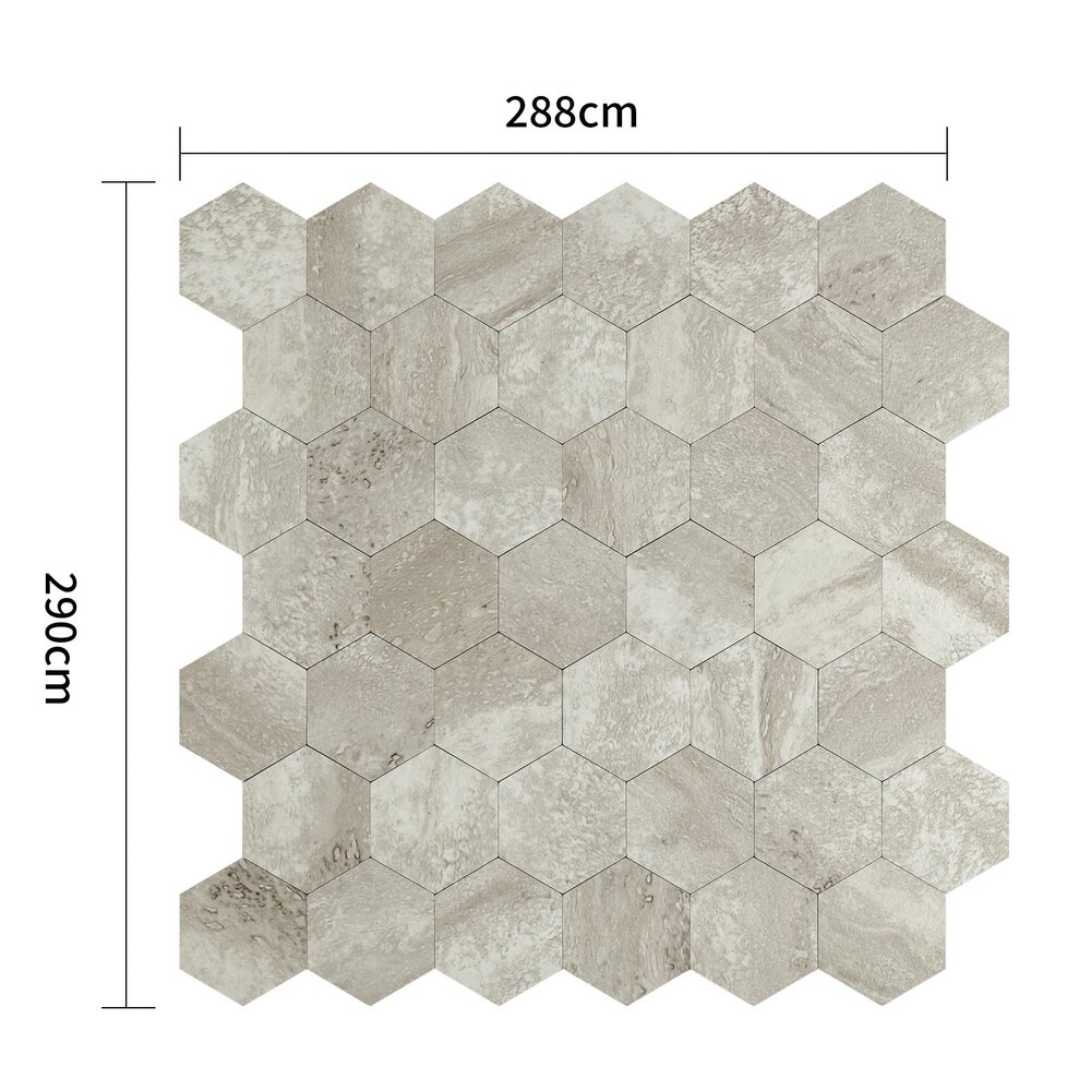 Oppio XL Stone Taupe HEXAGON - Zelfklevend Mozaïek 290x288mm