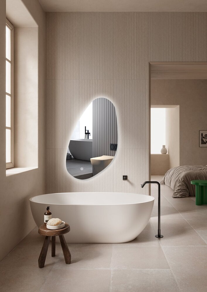 Oppio AQUA - 39.2x60 CM ( Randloos ) Toilet / Badkamerspiegel met verlichting Oppio AQUA - 39.2x60 CM ( Randloos ) Toilet / Badkamerspiegel met verlichting