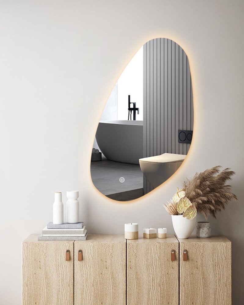 Oppio AQUA - 39.2x60 CM ( Randloos ) Toilet / Badkamerspiegel met verlichting Oppio AQUA - 39.2x60 CM ( Randloos ) Toilet / Badkamerspiegel met verlichting