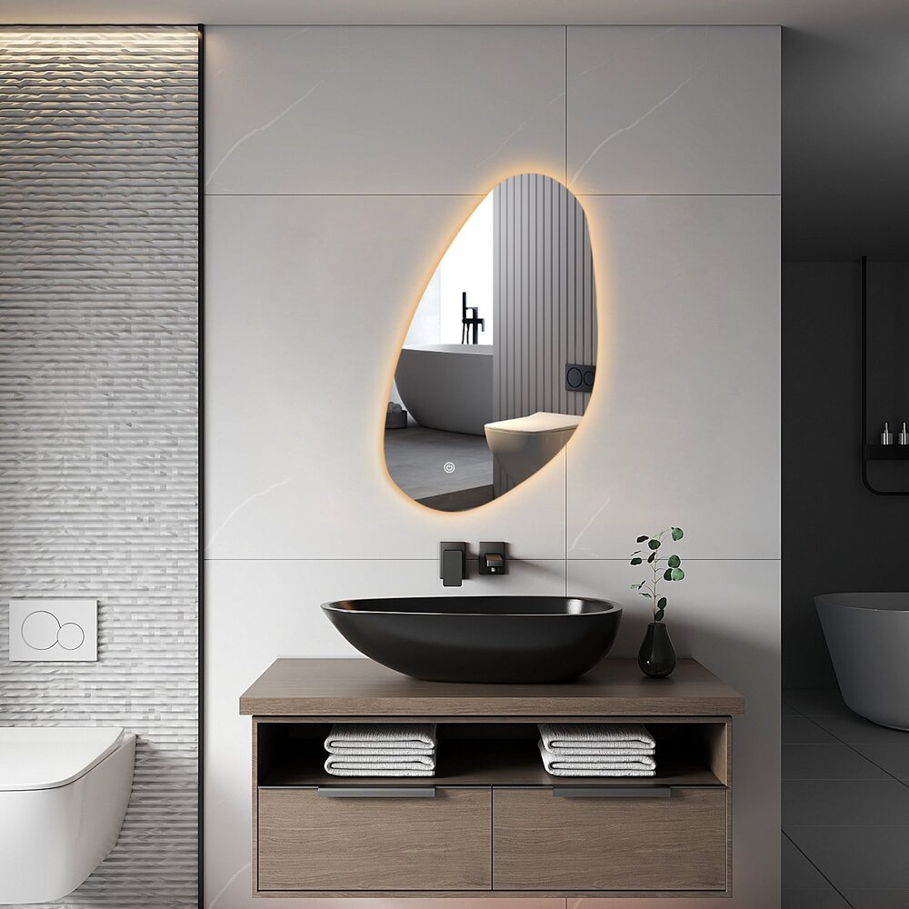 Oppio AQUA - 39.2x60 CM ( Randloos ) Toilet / Badkamerspiegel met verlichting Oppio AQUA - 39.2x60 CM ( Randloos ) Toilet / Badkamerspiegel met verlichting