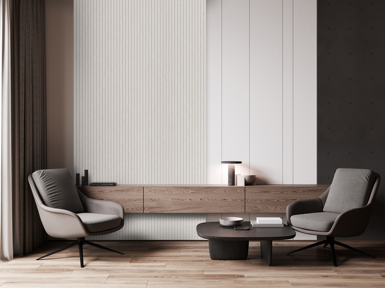 Oppio OPPIO Viltpaneel Beige JAPANDI - 60x280 cm - Brandvertragend & Geluiddempend