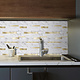 Oppio Wit Marmerlook met GOUDEN ALU Wildverband - Zelfklevend Mozaiek 303x298x4mm Oppio Wit Marmerlook met GOUDEN ALU Wildverband - Zelfklevend Mozaiek 303x298x4mm