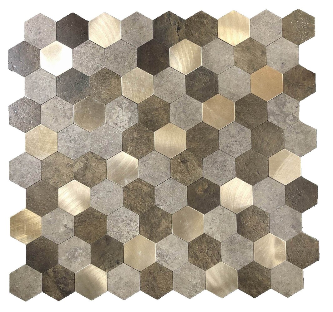 Oppio Bruin-Koper MIX HEXAGON - Zelfklevend Mozaiek 288x280x4mm Oppio Bruin-Koper MIX HEXAGON - Zelfklevend Mozaiek 288x280x4mm