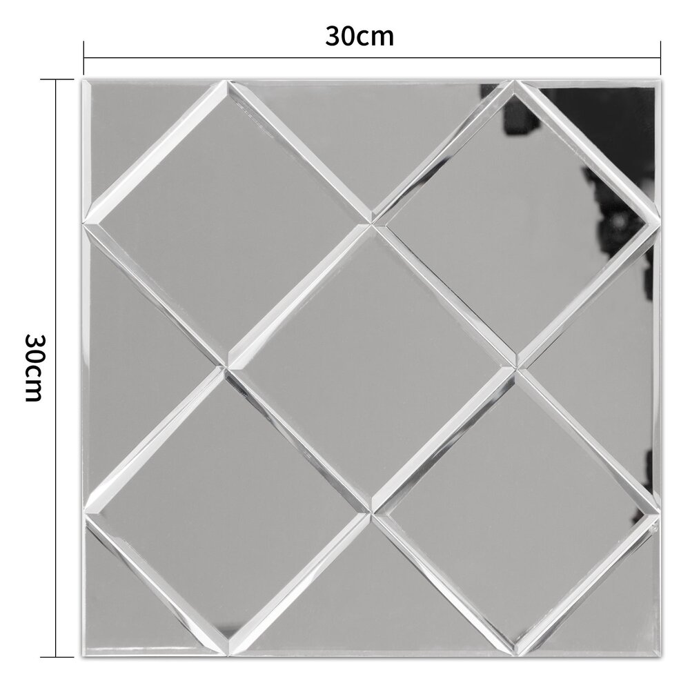 Oppio Silver Glass - Zelfklevend Mozaiek 300x300x4mm