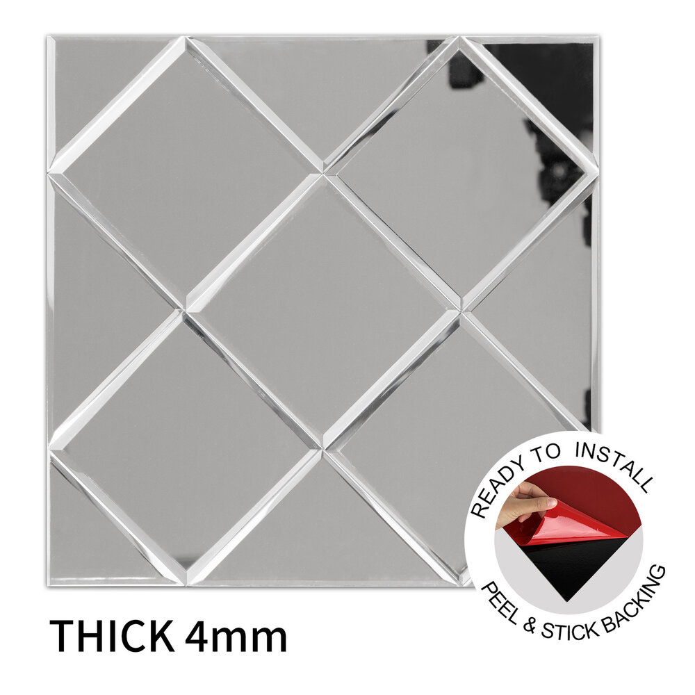 Oppio Silver Glass - Zelfklevend Mozaiek 300x300x4mm