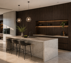 Oppio 120x280x0.8 cm - Houten Wandpaneel Graphite Grain - MES  & GROEF