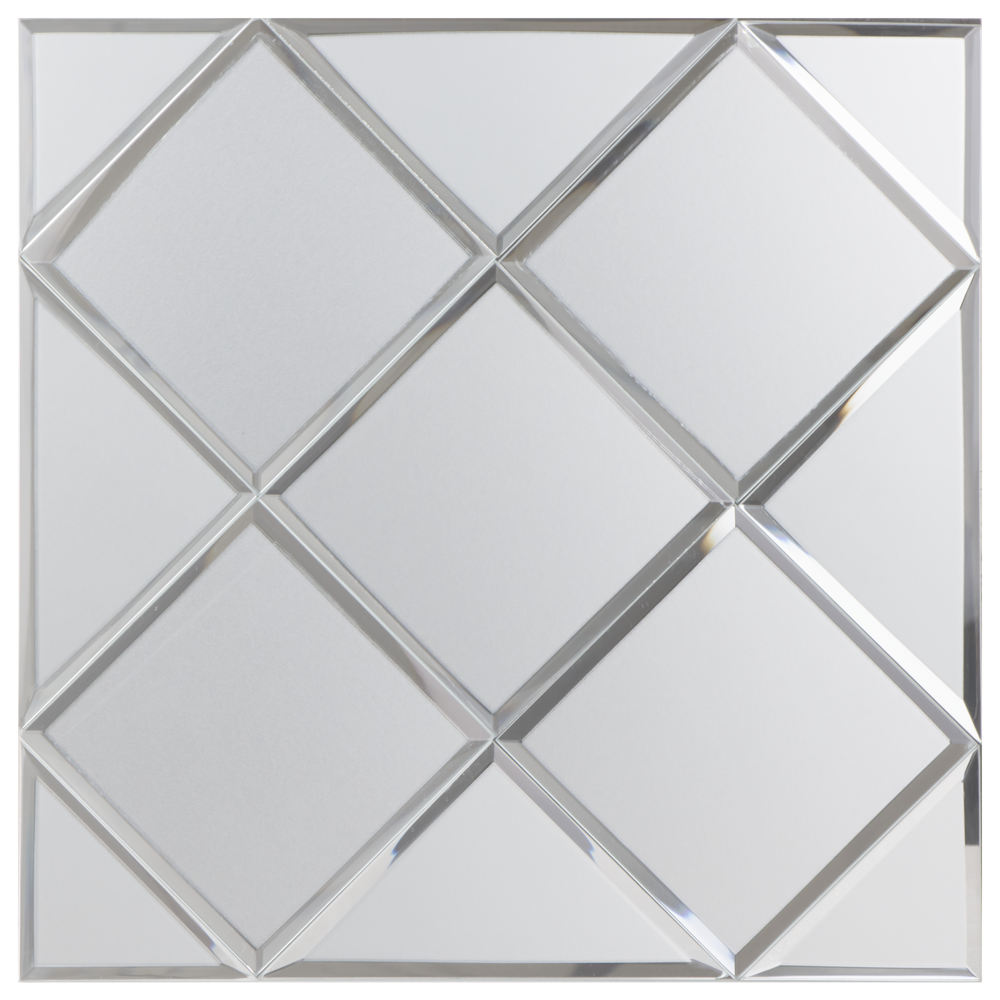 Oppio Silver Glass Mat - Zelfklevend Mozaiek 300x300x4mm Oppio Silver Glass Mat - Zelfklevend Mozaiek 300x300x4mm