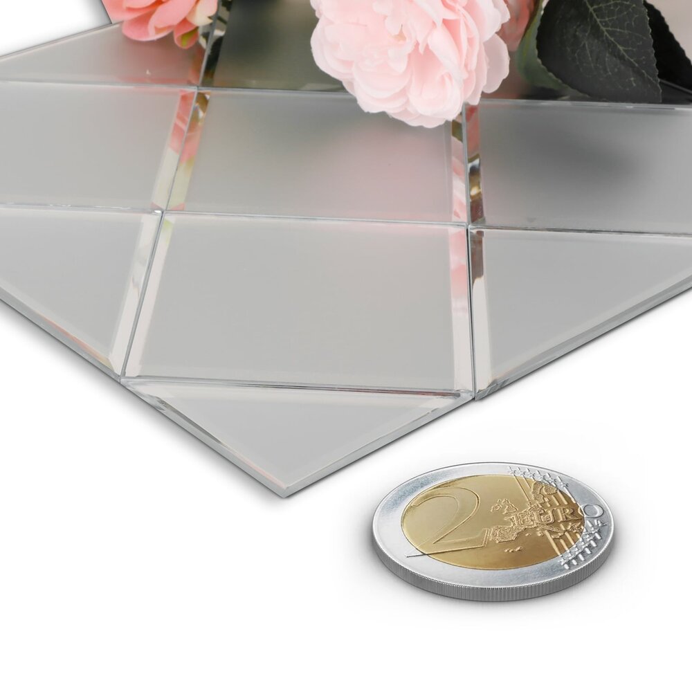 Oppio Silver Glass Mat - Zelfklevend Mozaiek 300x300x4mm Oppio Silver Glass Mat - Zelfklevend Mozaiek 300x300x4mm