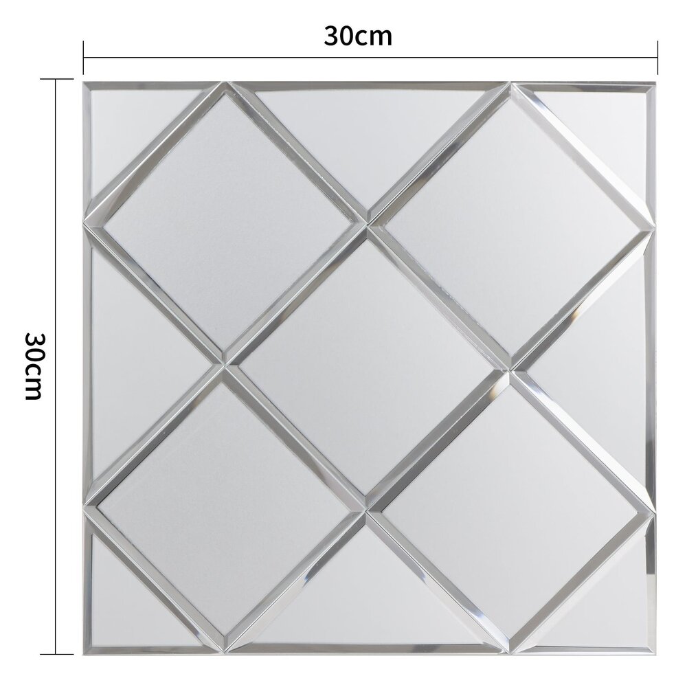 Oppio Silver Glass Mat - Zelfklevend Mozaiek 300x300x4mm Oppio Silver Glass Mat - Zelfklevend Mozaiek 300x300x4mm