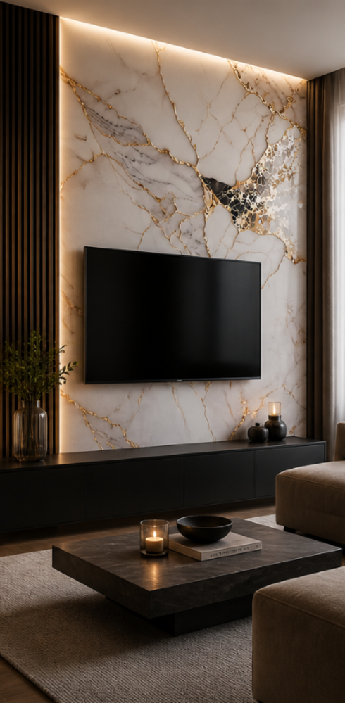 Oppio €37 PER PANEEL - 120x280x0,3 cm - PVC Wandpaneel Fantasy Gold -  Hoogglans