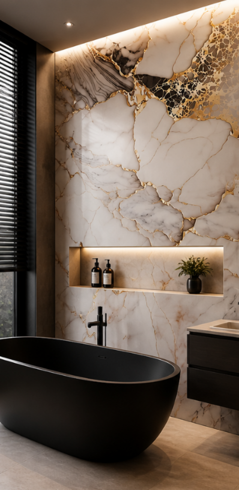 Oppio €37 PER PANEEL - 120x280x0,3 cm - PVC Wandpaneel Fantasy Gold -  Hoogglans
