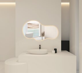 Oppio NEBULA – 120 CM ( Randloos ) Toilet / Badkamerspiegel met verlichting