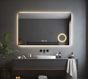 Oppio PRIMAR Vierkant 100×60 (RANDLOOS) Badkamerspiegel met verlichting