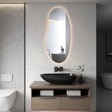 Oppio AURA – ORGANISCH 45×100 ( Randloos ) Toilet / Badkamerspiegel met verlichting Oppio AURA – ORGANISCH 45×100 ( Randloos ) Toilet / Badkamerspiegel met verlichting