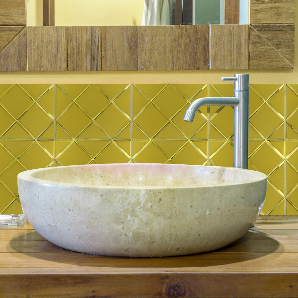 Oppio GOLD Glass Mat - Zelfklevend Mozaiek 300x300x4mm Oppio GOLD Glass Mat - Zelfklevend Mozaiek 300x300x4mm