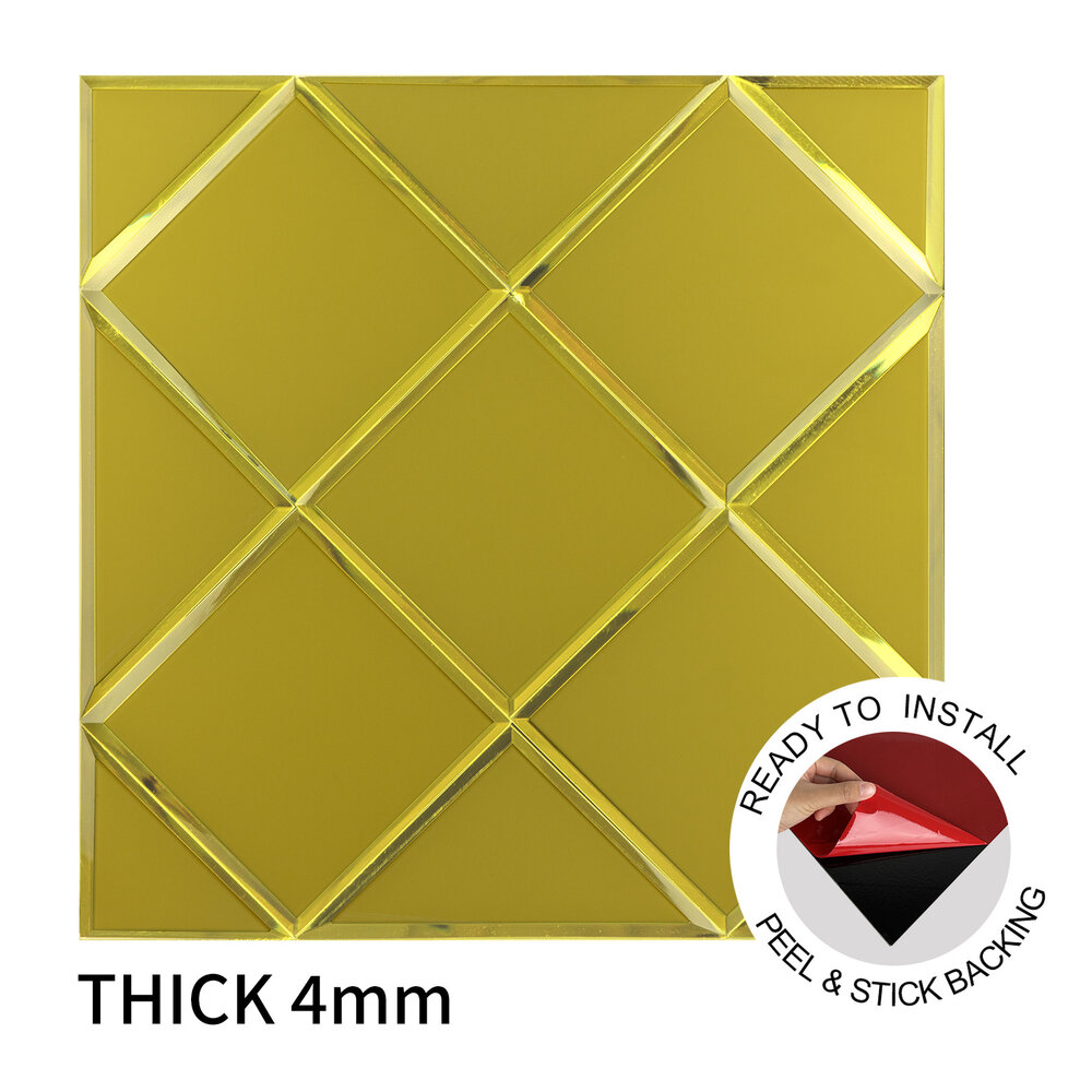 Oppio GOLD Glass Mat - Zelfklevend Mozaiek 300x300x4mm Oppio GOLD Glass Mat - Zelfklevend Mozaiek 300x300x4mm