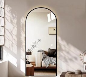 TUBA XXL Zwart Spiegel 100×180 tbv Woonkamer / Badkamer met Verlichting