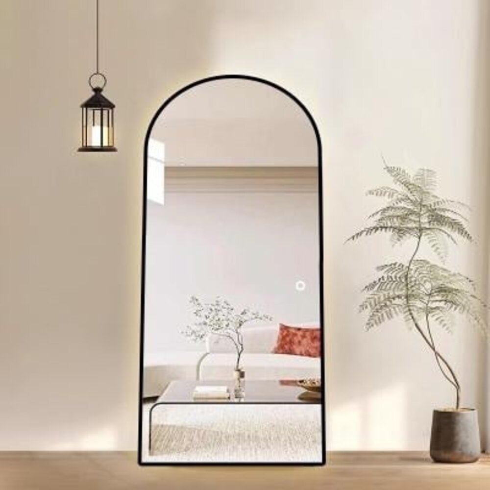 TUBA XXL Zwart Spiegel 100×180 tbv Woonkamer / Badkamer met Verlichting