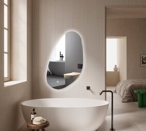 Oppio AQUA - 39.2x60 CM ( Randloos ) Toilet / Badkamerspiegel met verlichting