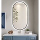 Oppio ELLIPS - 50x100 CM ( ZWART ) Toilet / Badkamerspiegel met verlichting