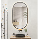 Oppio ELLIPS - 50x100 CM ( ZWART ) Toilet / Badkamerspiegel met verlichting