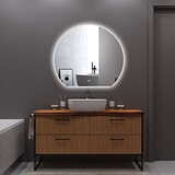 Oppio DECO - 100 CM ( Randloos ) Halfrond Badkamerspiegel met verlichting