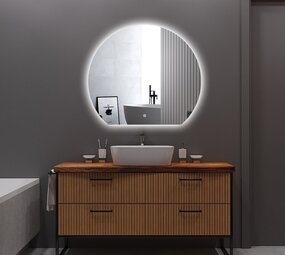 Oppio DECO - 100 CM ( Randloos ) Halfrond Badkamerspiegel met verlichting