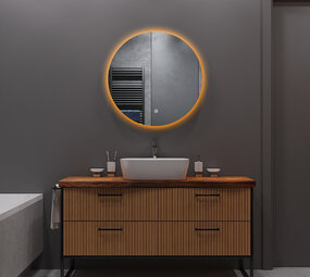Oppio LUNA - 80 CM ( Randloos ) Badkamerspiegel met verlichting