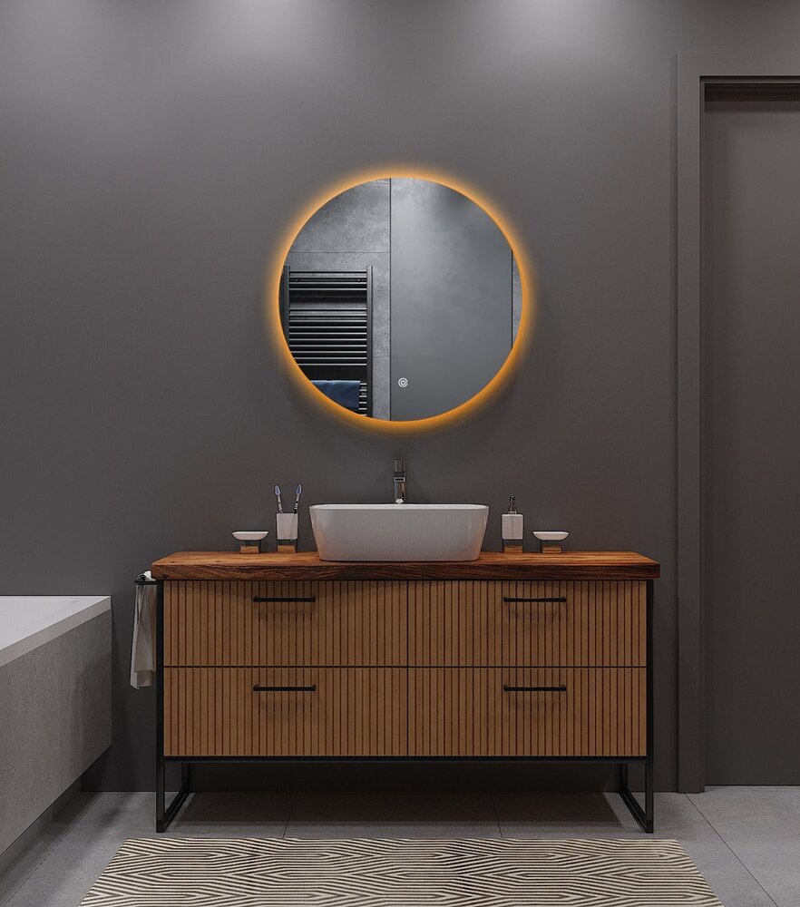 Oppio LUNA - 60 CM ( Randloos ) Badkamerspiegel met verlichting