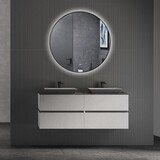 Oppio LUNA - 60 CM ( ZWART ) Badkamerspiegel met verlichting