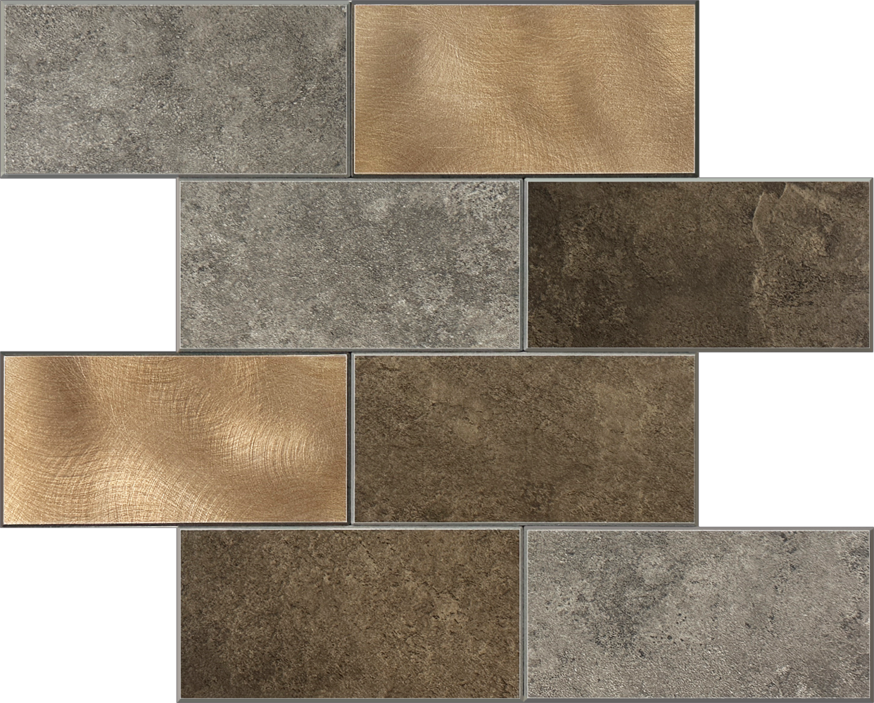 Oppio Koper XL Taupe Grijs METRO - Zelfklevend Mozaiek 30.5x30.5x4mm Oppio Koper XL Taupe Grijs METRO - Zelfklevend Mozaiek 30.5x30.5x4mm