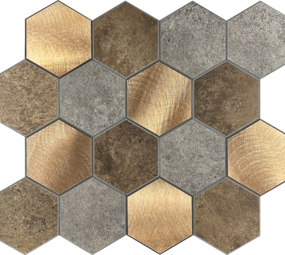 Oppio Koper XL Taupe Grijs HEXAGON  - Zelfklevend Mozaiek 29.2x25.4x4mm