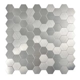 Oppio Geborsteld Zilver HEXAGON - Zelfklevend Mozaiek 291x286x4mm Oppio Geborsteld Zilver HEXAGON - Zelfklevend Mozaiek 291x286x4mm