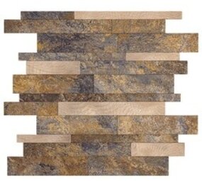Oppio Taupe Natuursteen Wildverband - Zelfklevend Mozaiek 303x298x4mm